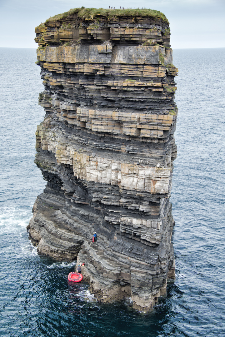 Standing on Downpatrick Head Sea Stack